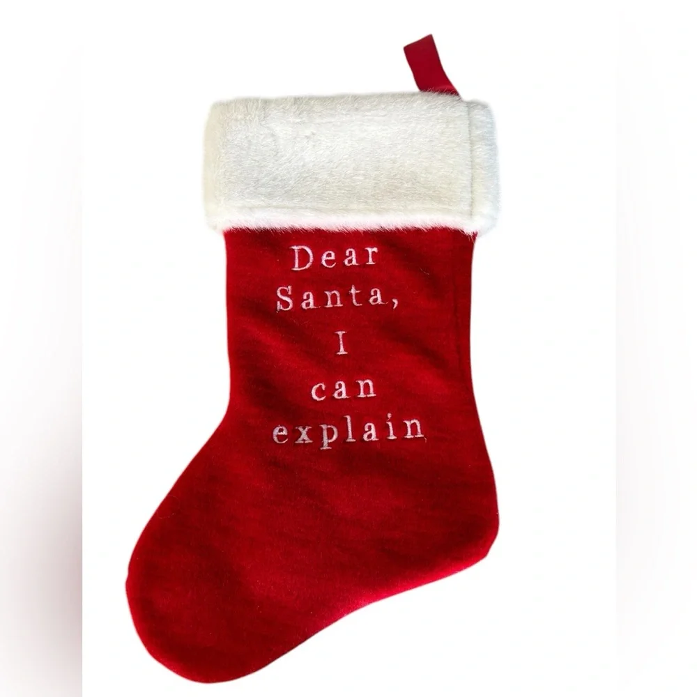 3 Holiday Christmas Stockings Bundle Dear Santa I Can Explain - Picture 3 of 7